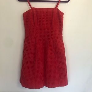 WHITE HOUSE BLACK MARKET Women’s Bright Red Spaghetti Strap Mini Dress sz 6